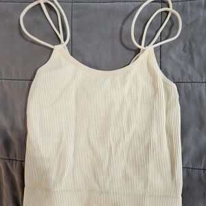 Colsie Cream Ribbed Crop Top